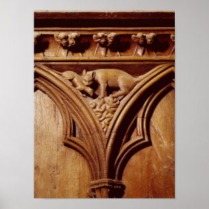 Poster Un chat et une souris, d'une stalle de choeur