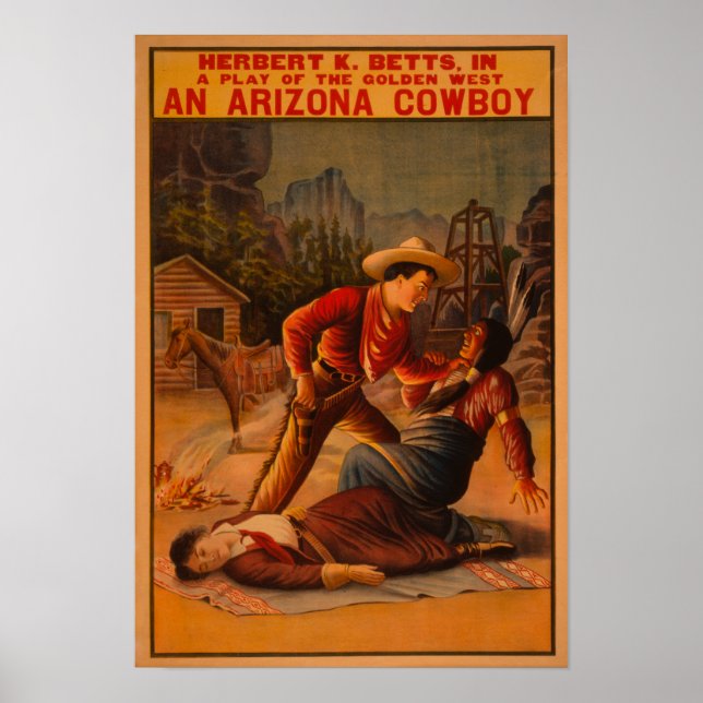 Poster Un cowboy de l'Arizona - La lutte des cowboys et d (Devant)