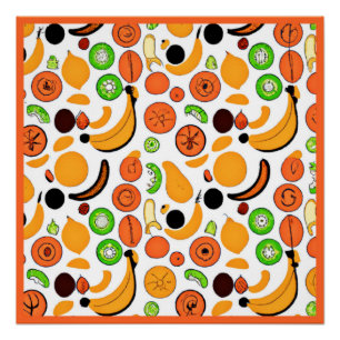 Poster Un design Motif de fruits délicieux