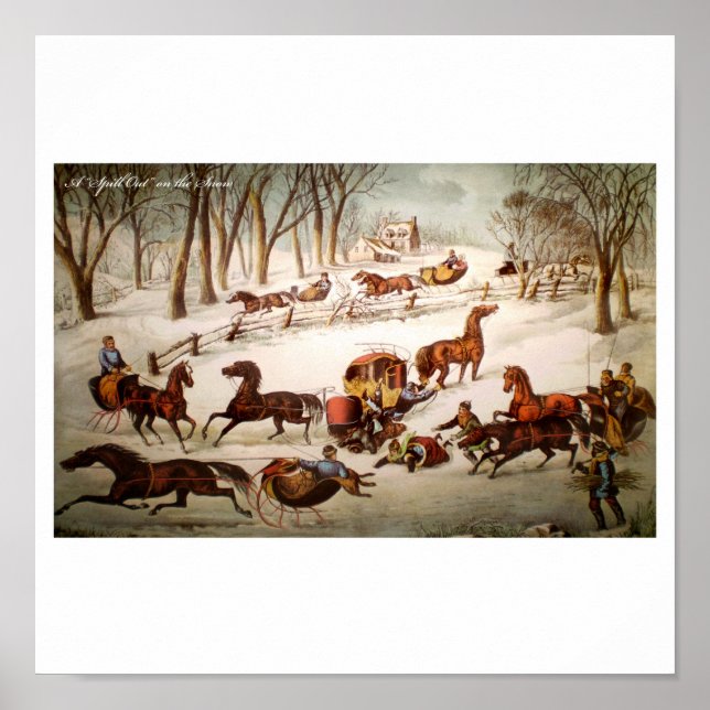 Poster Un déversement sur l'affiche de neige (Devant)