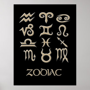 Poster Un diagramme de symbole de zodiaque