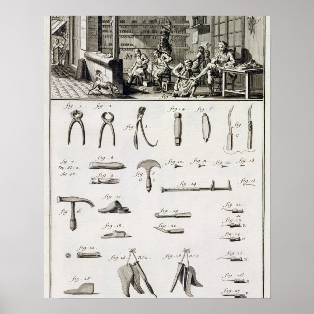 Poster Un fabricant de chaussures et de bottes et leurs o (Devant)