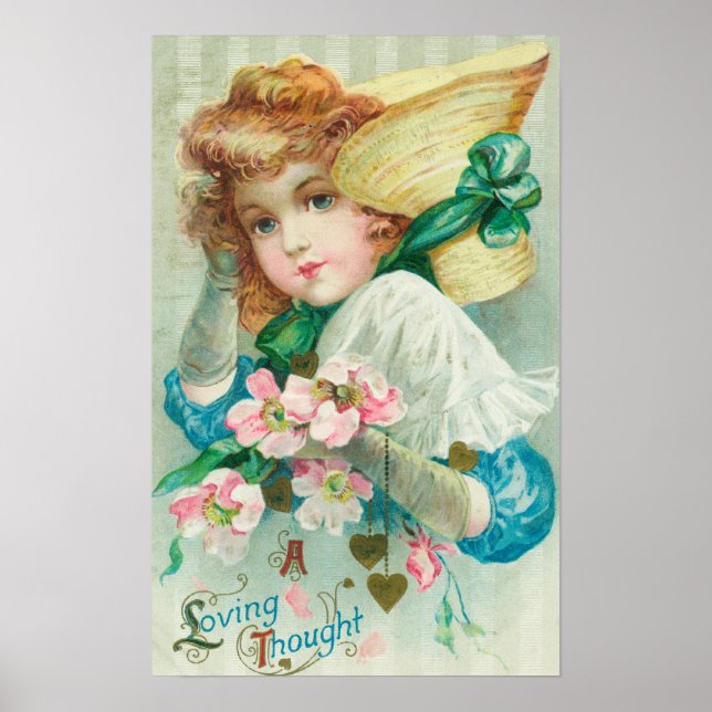 Poster Un homme de pensée amoureux avec Bonnet (Devant)