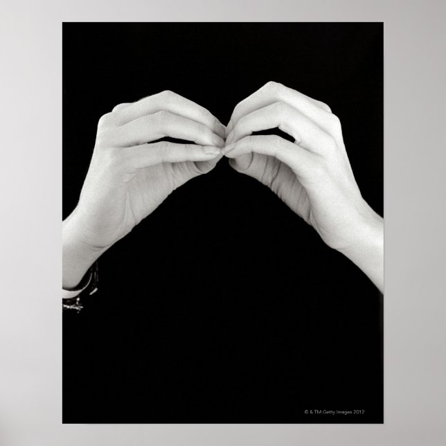 Poster Un homme signe la lettre b en langue des signes br (Devant)