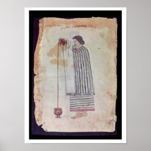 Poster Un Indien mexicain prépare du chocolat, du Codex