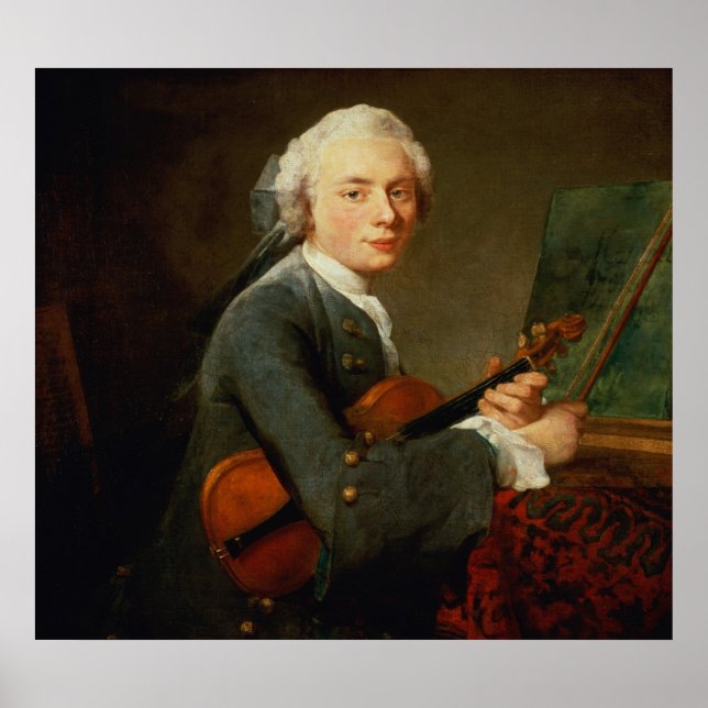 Poster Un jeune homme avec un violon (Devant)