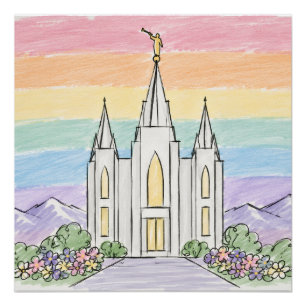 Poster Un lieu céleste de paix Bel et beau temple mormo