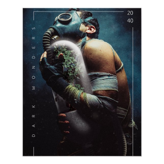 Poster Un masque d'oxygène futuriste plante sombre mervei (Devant)