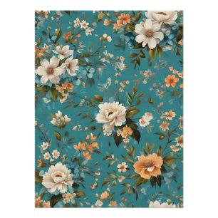 Poster Un modèle floral dynamique sur un Arrière - plan T