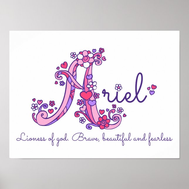 Poster Un monogramme d'art Les filles d'Ariel appellent u (Devant)
