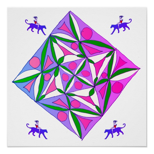 Poster Un motif géométrique coloré  (Devant)