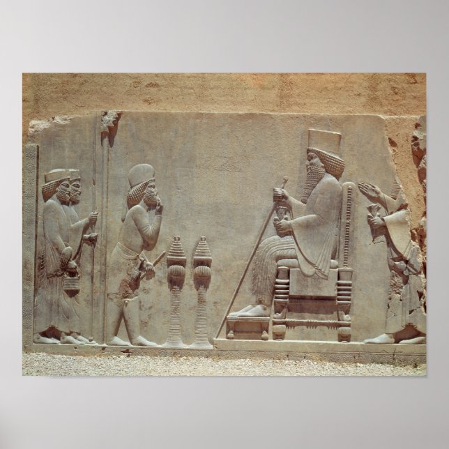 Poster Un officier médian rend hommage au roi Darius (Devant)