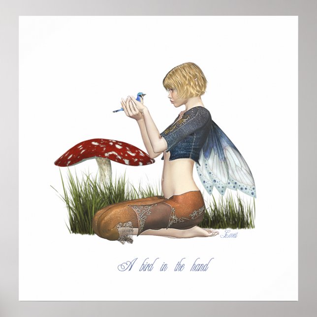 Poster Un oiseau dans la main (Devant)