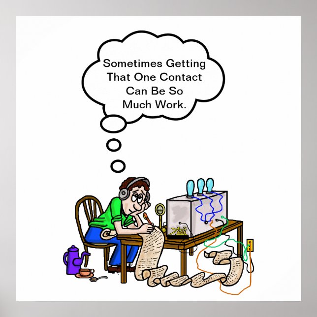 Poster Un Opérateur De Radio De Jambon Qui Fait Une Poste (Devant)