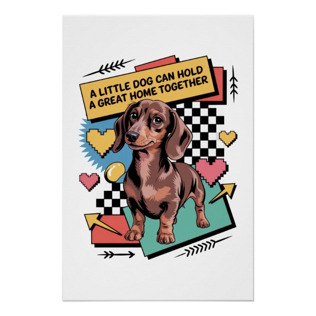 Poster Un petit chien peut rassembler une grande maison (Devant)