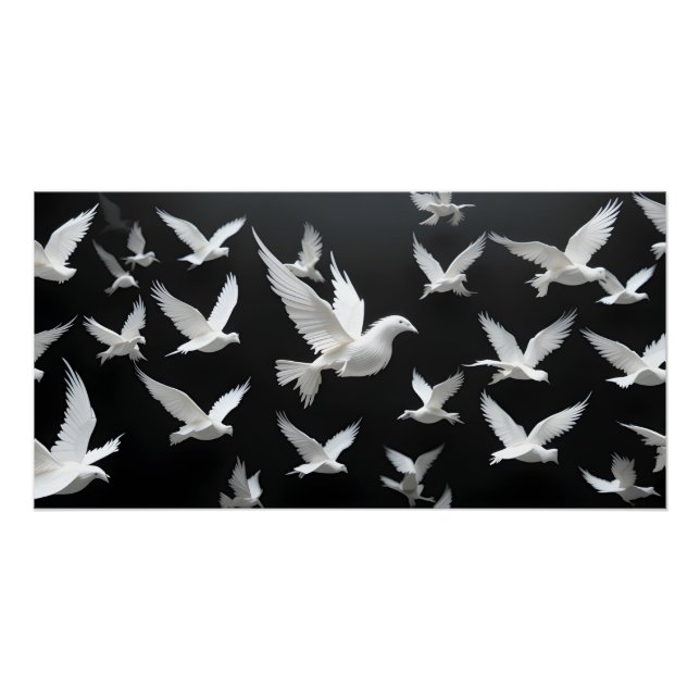 Poster Un troupeau lumineux dans un vide foncé (Devant)