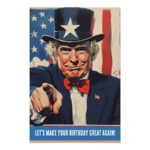 Poster Un Trump drôle de message pour un joyeux 50ème ann