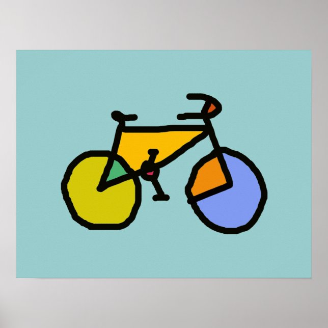Poster un vélo coloré (Devant)
