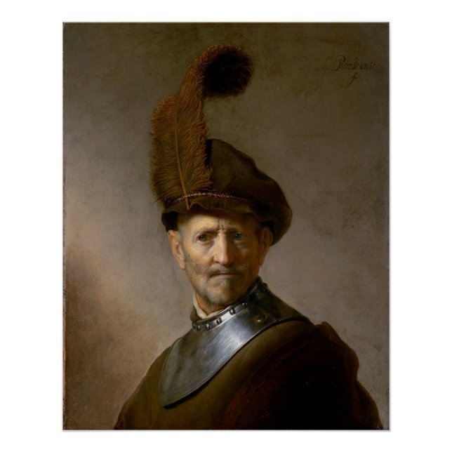 Poster Un vieil homme en costume militaire c.1630 (Devant)