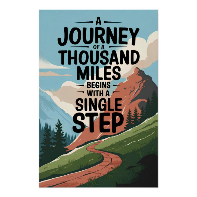 Poster Un voyage de 150 km commence par une seule (Devant)