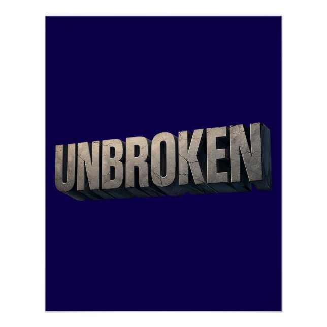 Poster UNBROKEN – Strong Mind Resilient Spirit Motivation (Devant)