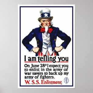 Poster Uncle Sam -- I Am Telling You