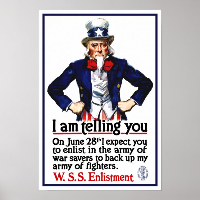 Poster Uncle Sam -- I Am Telling You (Devant)