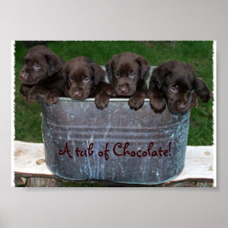 Poster Une baignoire au chocolat