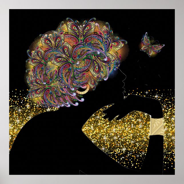 Poster Une belle dame aux papillons de l'âme (Devant)