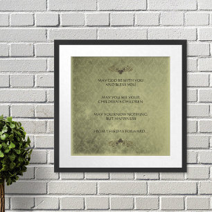 POSTER UNE BÉNÉDICTION DE MARIAGE IRLANDAIS VIEILLE DAMAS