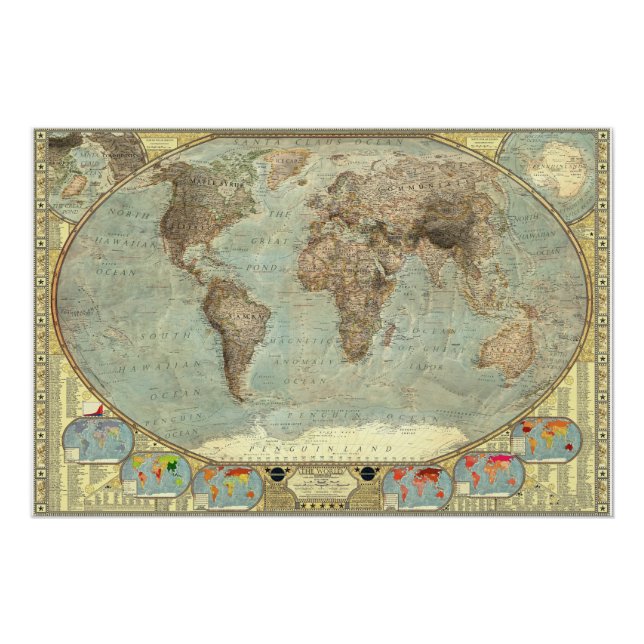 Poster Une carte du monde des stéréotypes (Devant)