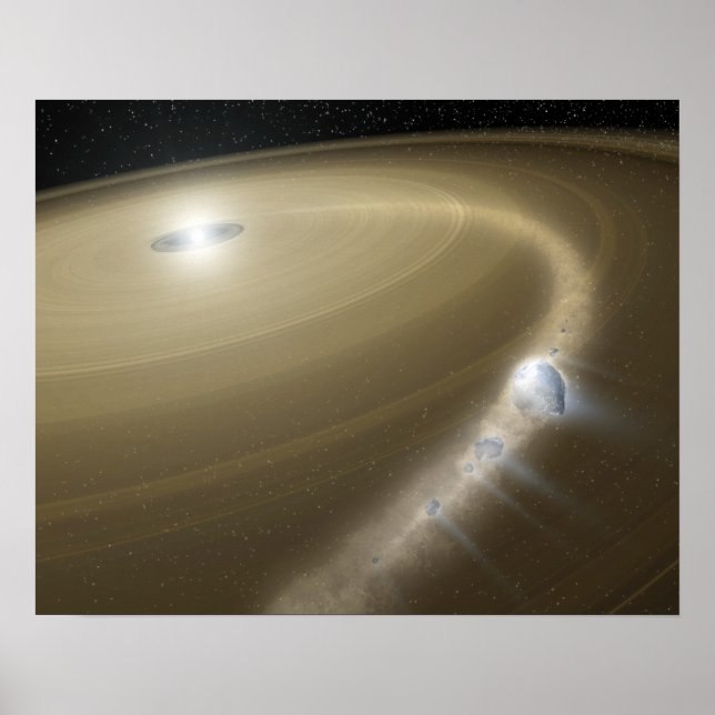 Poster Une comète déchirée vers des schreds autour d'une  (Devant)