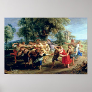 Poster Une danse paysanne, 1636-40