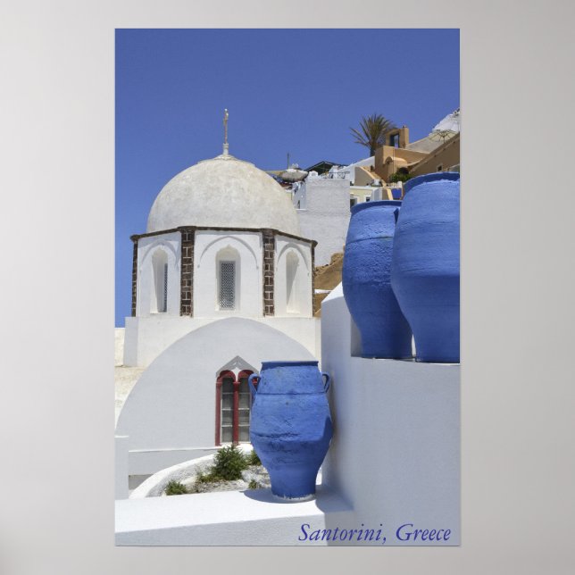 Poster Une église à Santorin, Grèce (Devant)