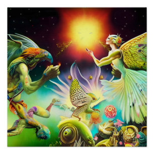 Poster Une époque de peinture à l'huile repensée