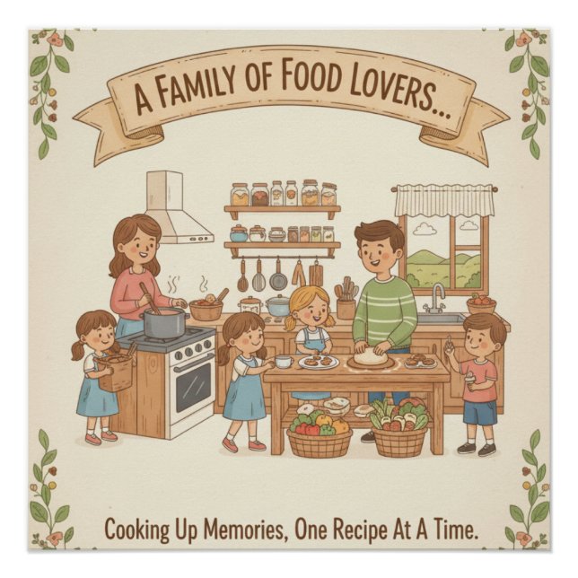 Poster Une Famille D'Amateurs De Nourriture (Devant)
