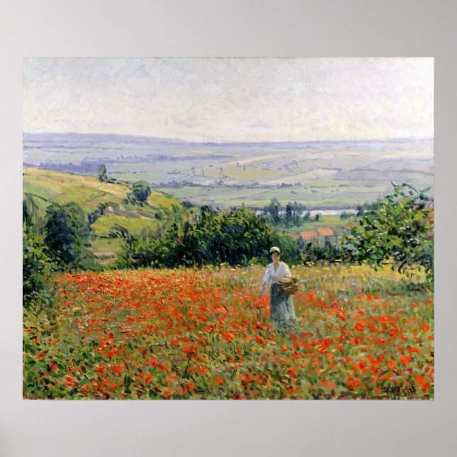 Poster Une femme dans un champ de pavot (Devant)