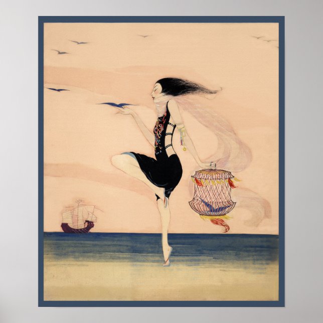 Poster Une femme qui danse sur la rive (Devant)