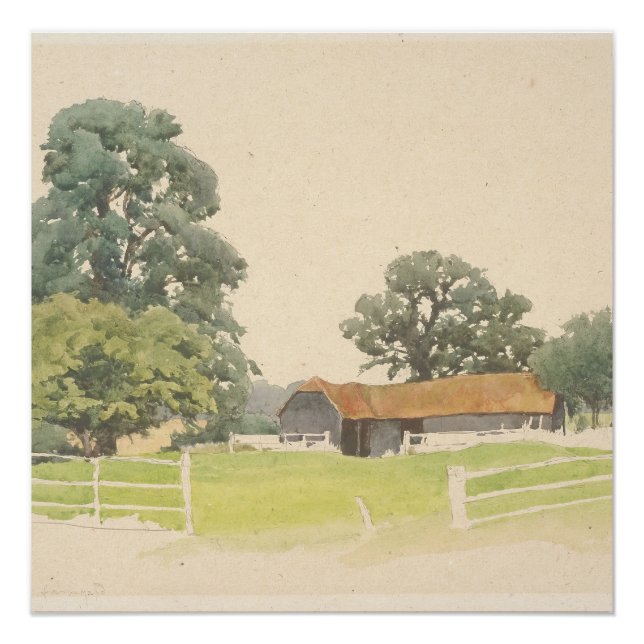 Poster Une ferme du Bedfordshire (19ème siècle) (Devant)