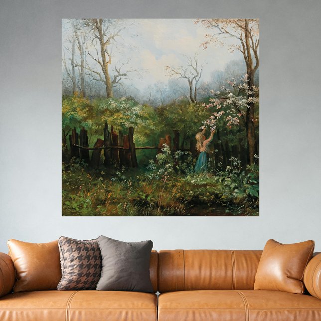 Poster Une fille dans le jardin - Olga Wisinger-Florian (Créateur téléchargé)