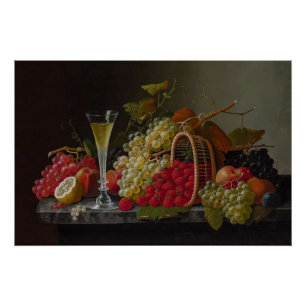 Poster Une Fruité Encore Vie Avec Champagne