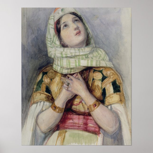 Poster Une jeune dame en robe turque (avec crayon sur (Devant)