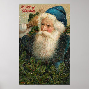 Poster Une jolie carte St. Nick Old Noël