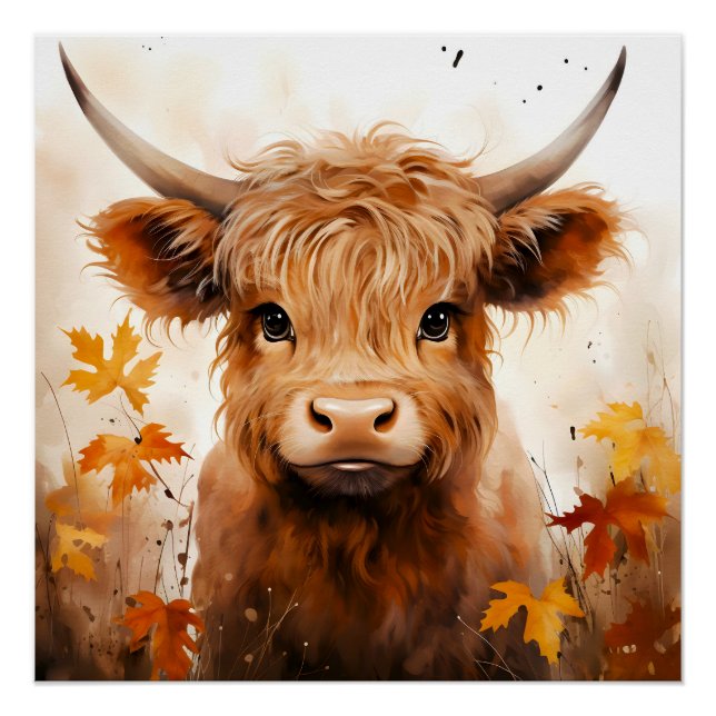 Poster Une jolie gamme de vaches Highland Design 1 (Devant)