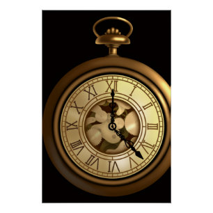 Poster Une montre funky steampunk