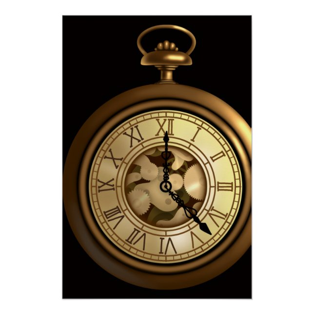 Poster Une montre funky steampunk (Devant)