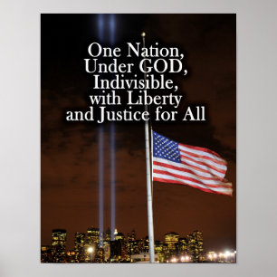 Poster Une nation sous Dieu Patriot Jour 9/11 Patriotique