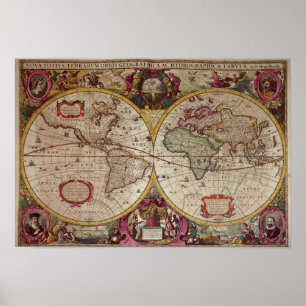 Poster Une nouvelle carte des terres et de l'eau de la Te