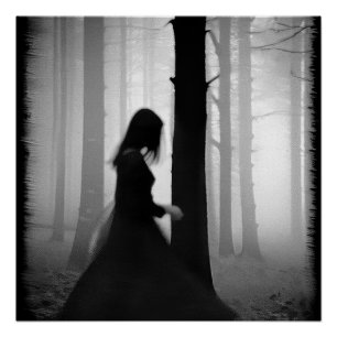 Poster Une ombre noire frôle l'arbre