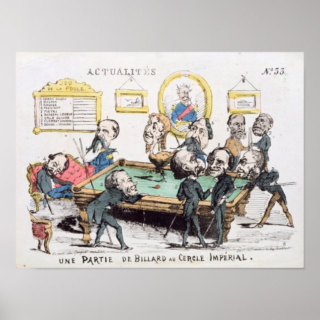 Poster Une Partie de Billard au Cercle Imperial' (Devant)